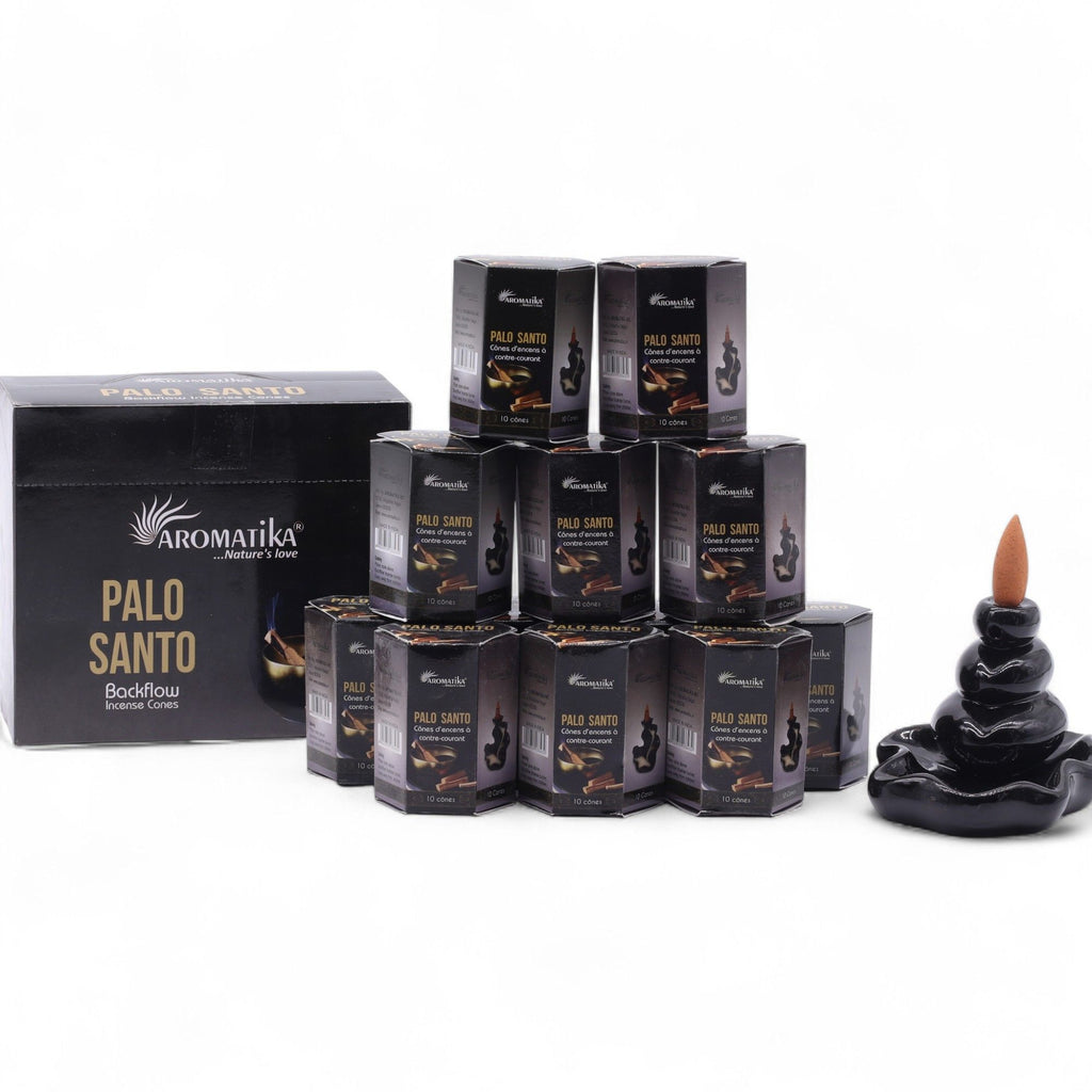Pack of 10 Aromatika Masala Backflow Incense Cones Palo Santo Aroma