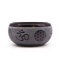 Earth Powder Singing Bowl 16cm with Om Five Buddha Design Art
