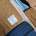 Large Boxy Hemp Backpack in Teal and Tumeric Colour Design