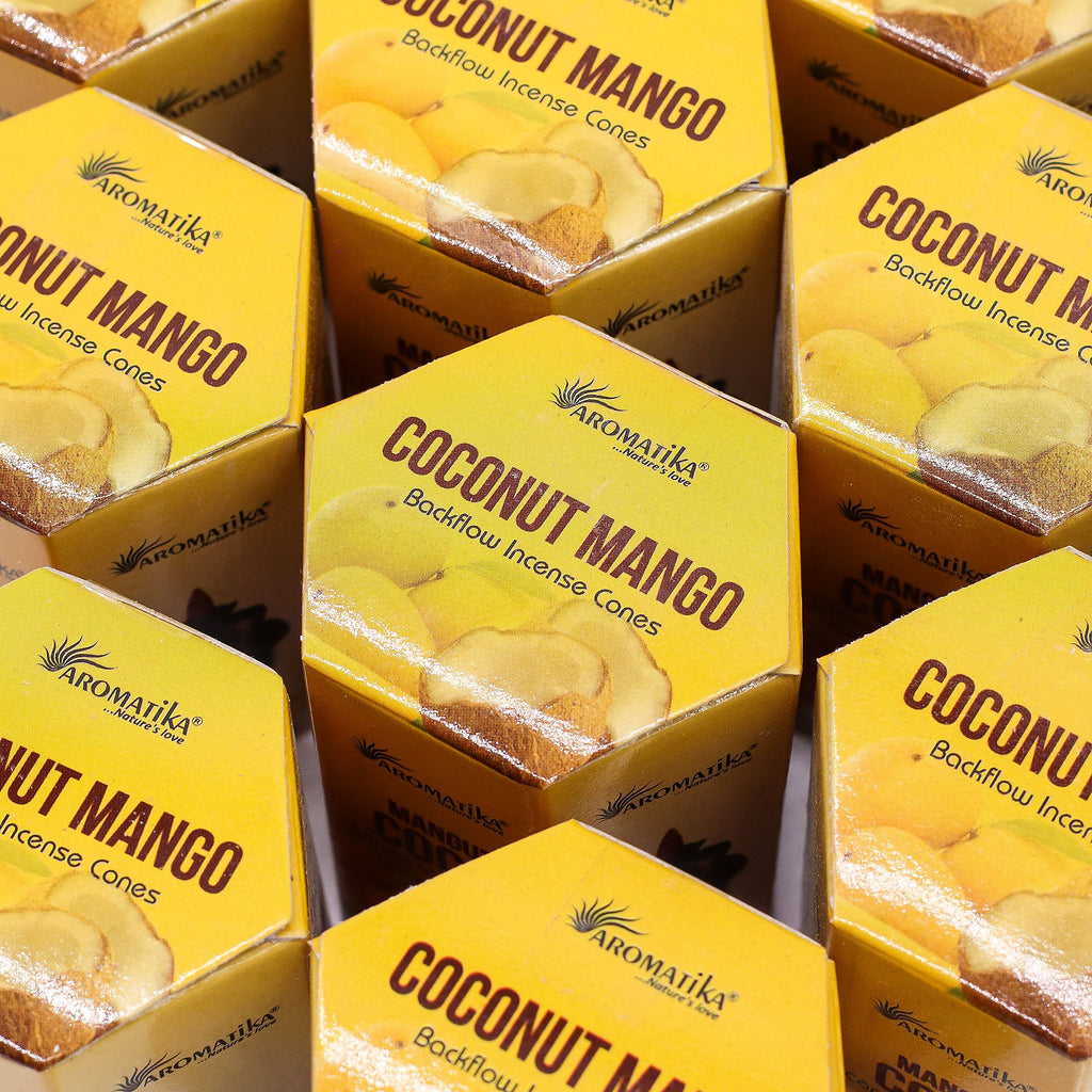 Pack of 10 Masala Backflow Incense Cones Coconut and Mango Aroma