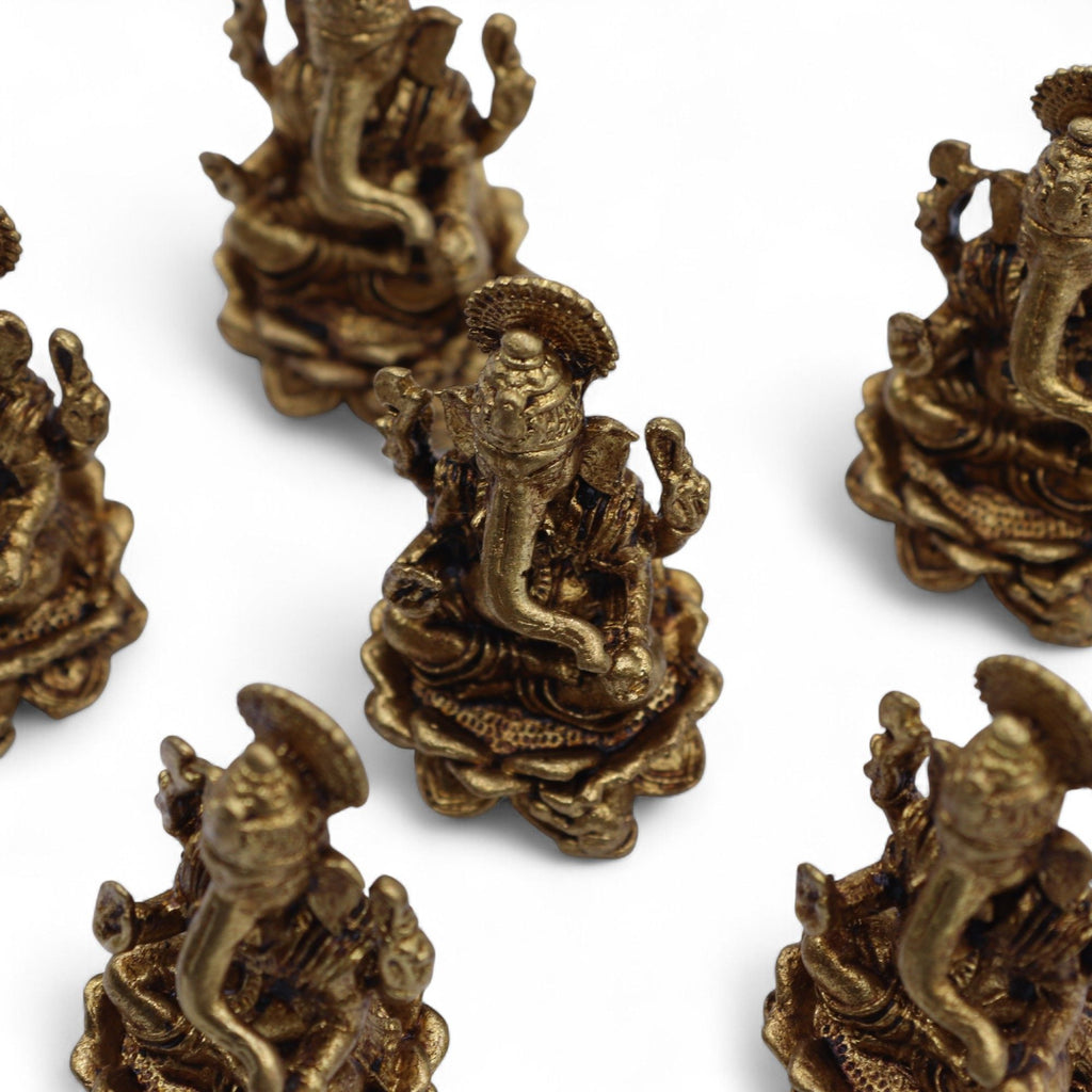 Brass Miniature Ganesha Figurine for Wisdom and Good Fortune