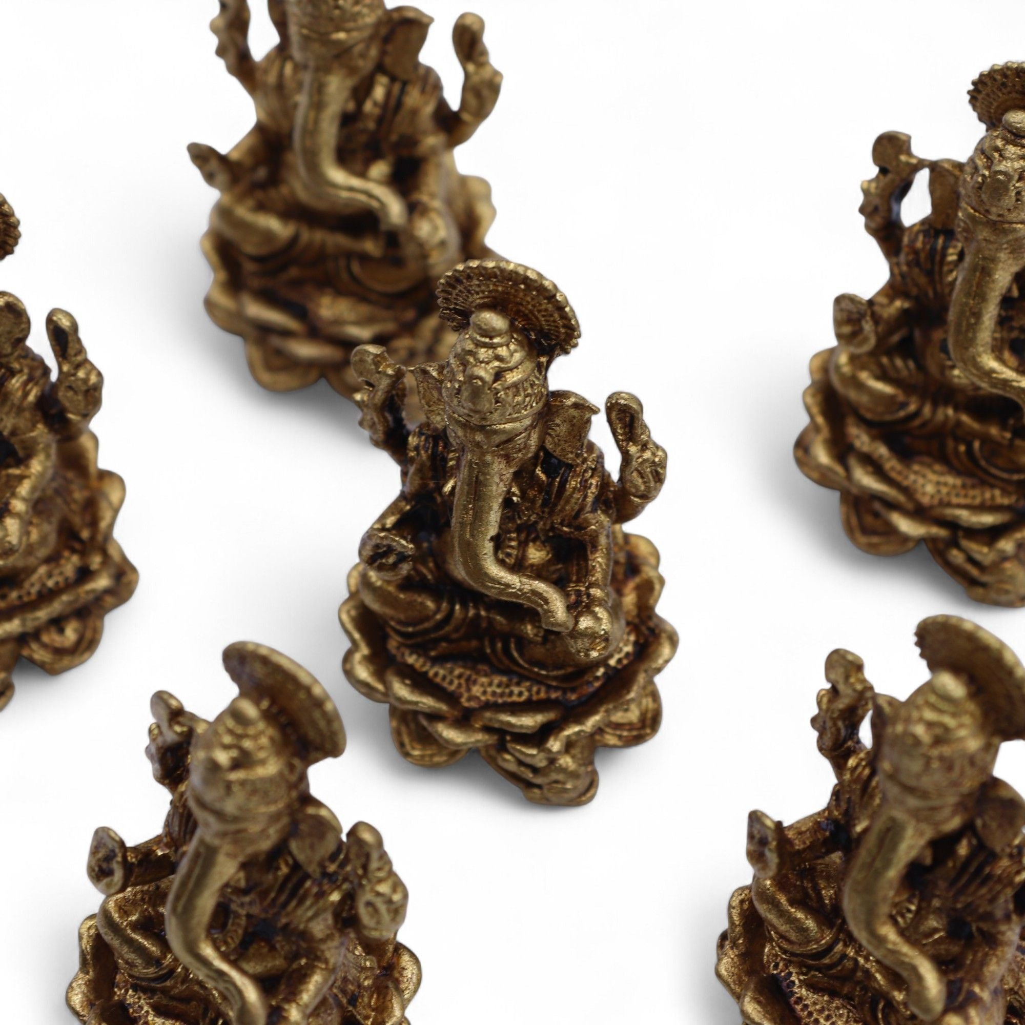 Brass Miniature Ganesha Figurine for Wisdom and Good Fortune