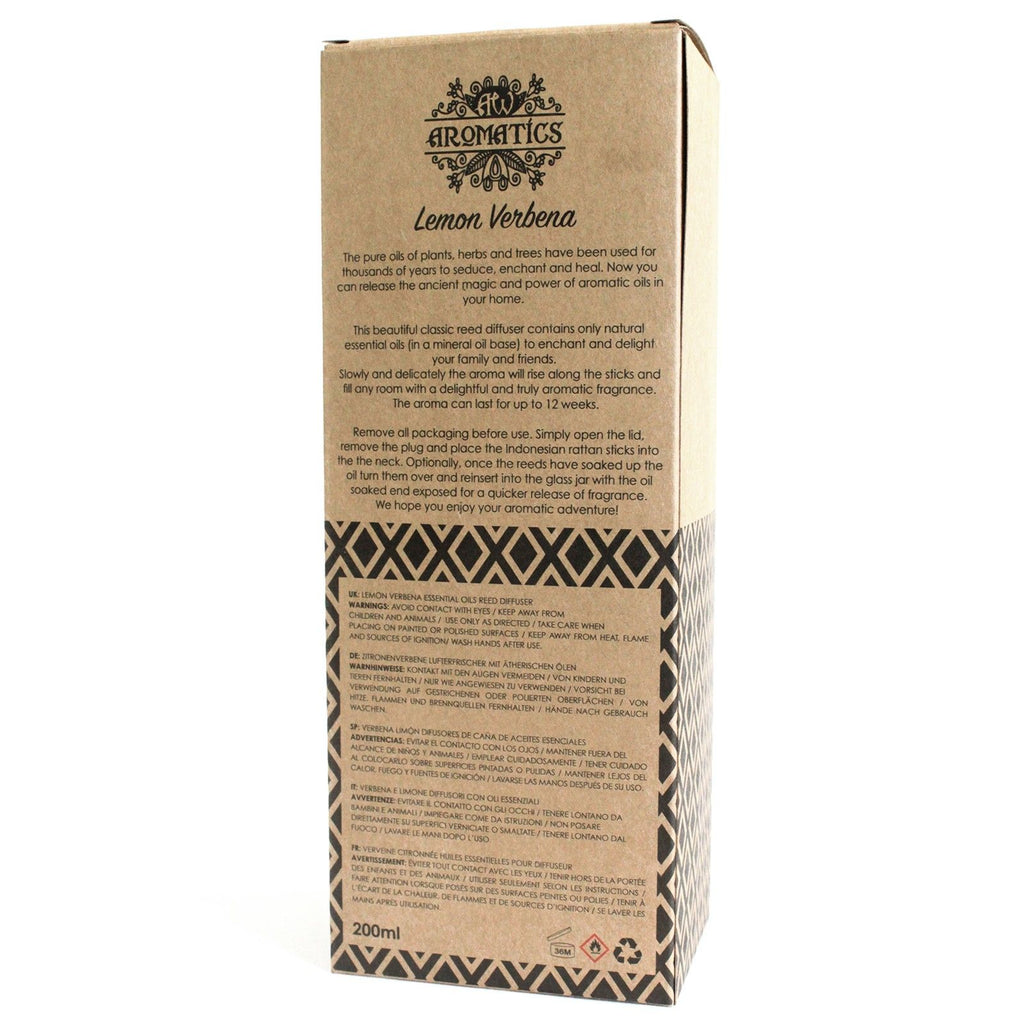 200ml Lemon Verbena Essential Oil Reed Diffuser for Fresh Aroma
