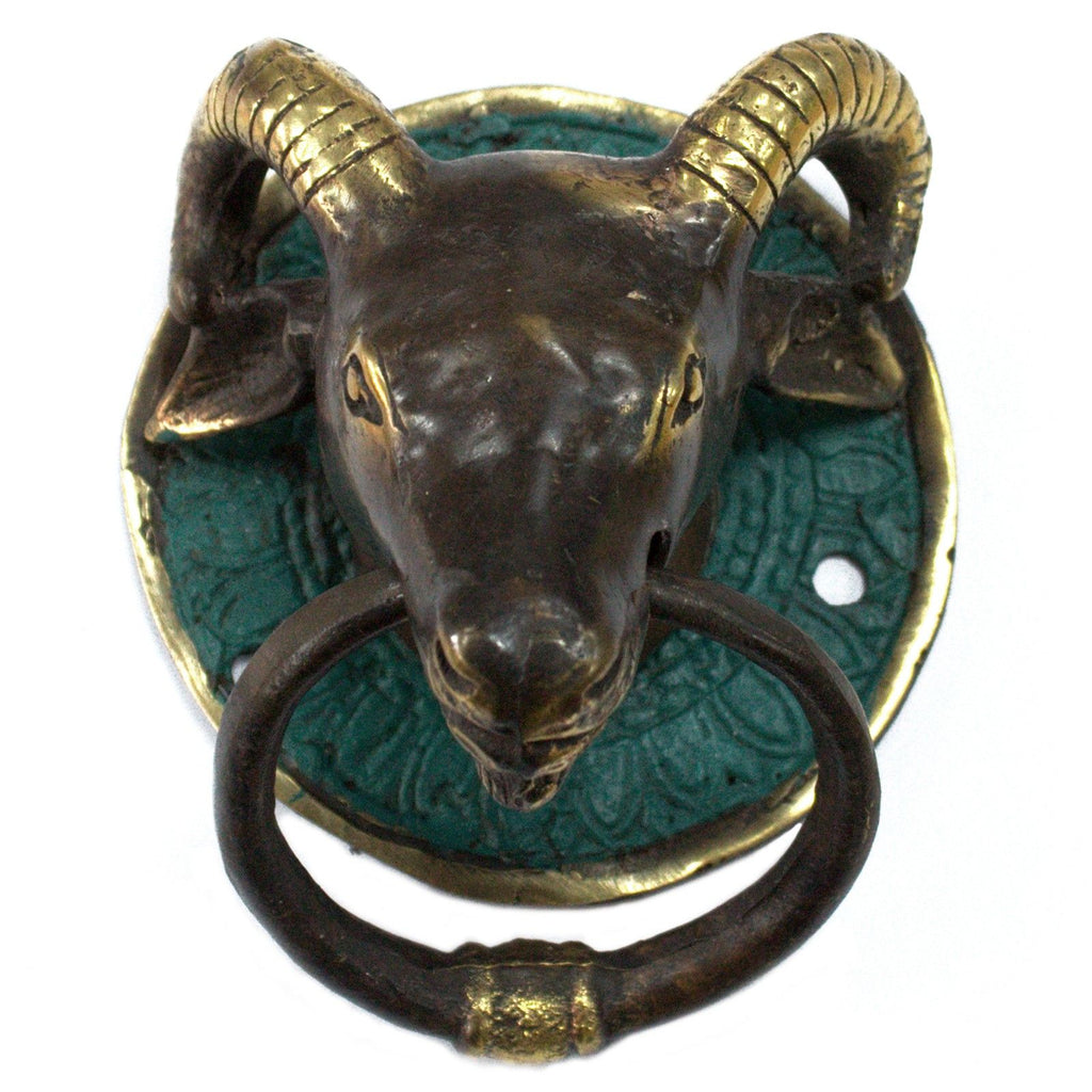 Brass Rams Head Door Knocker for Timeless Home Elegance and Style