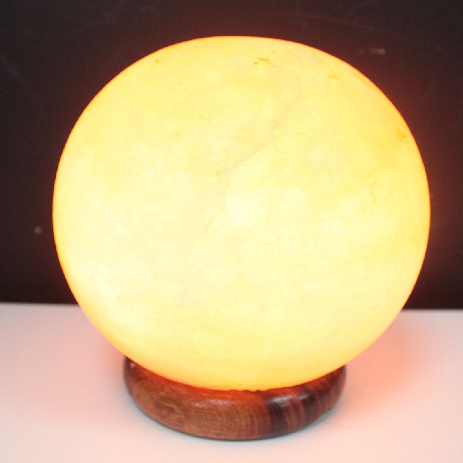 Himalayan Salt Lamp Ball with Big Wooden Base for Home Decor