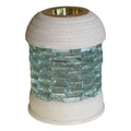 Elegant Round Glass Brick Stone Oil Burner for Aromatherapy Use