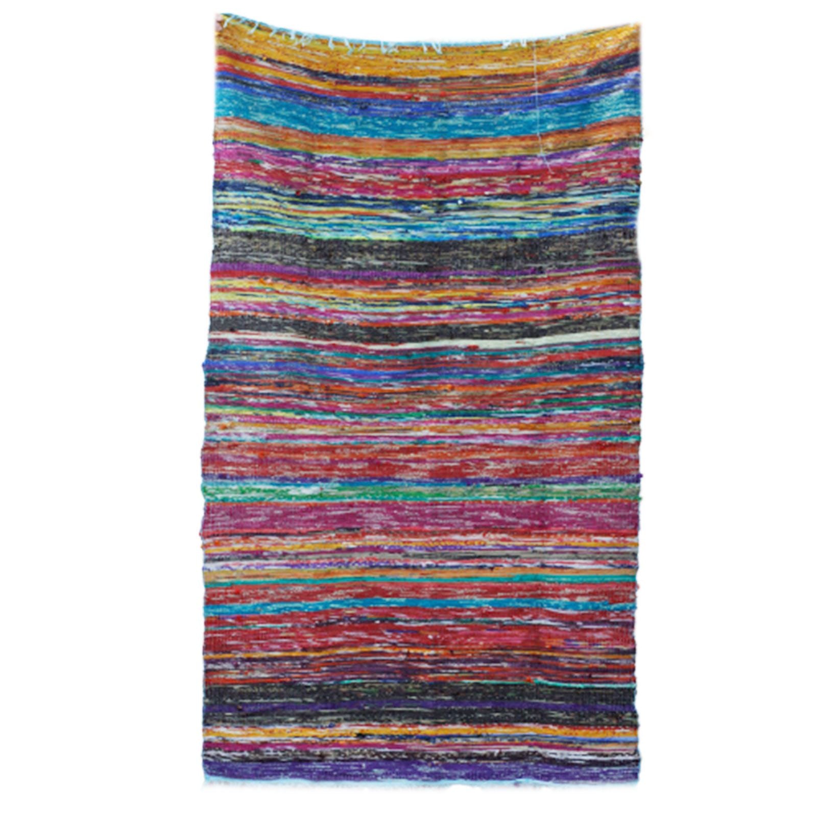 153 x 90cm Blue Luxury Rag Rug for Stylish Home Decor