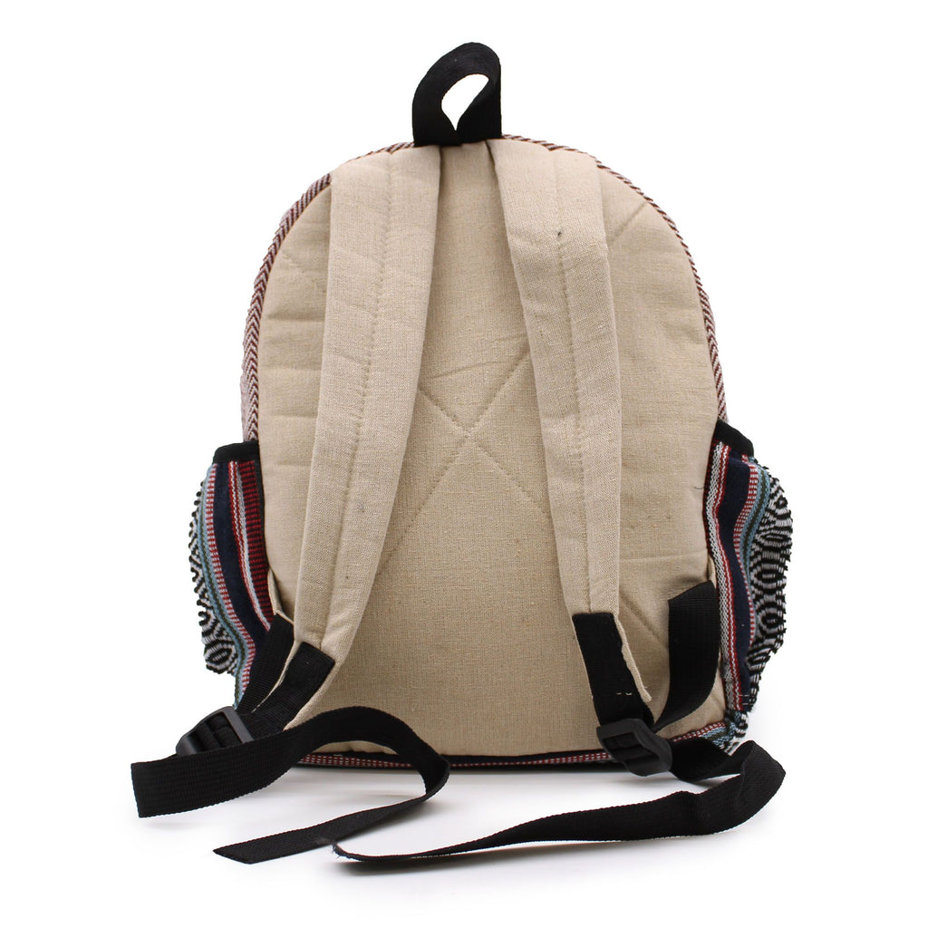 Small Backpack Zig Zag Zips Style with Pure Hemp and Cotton