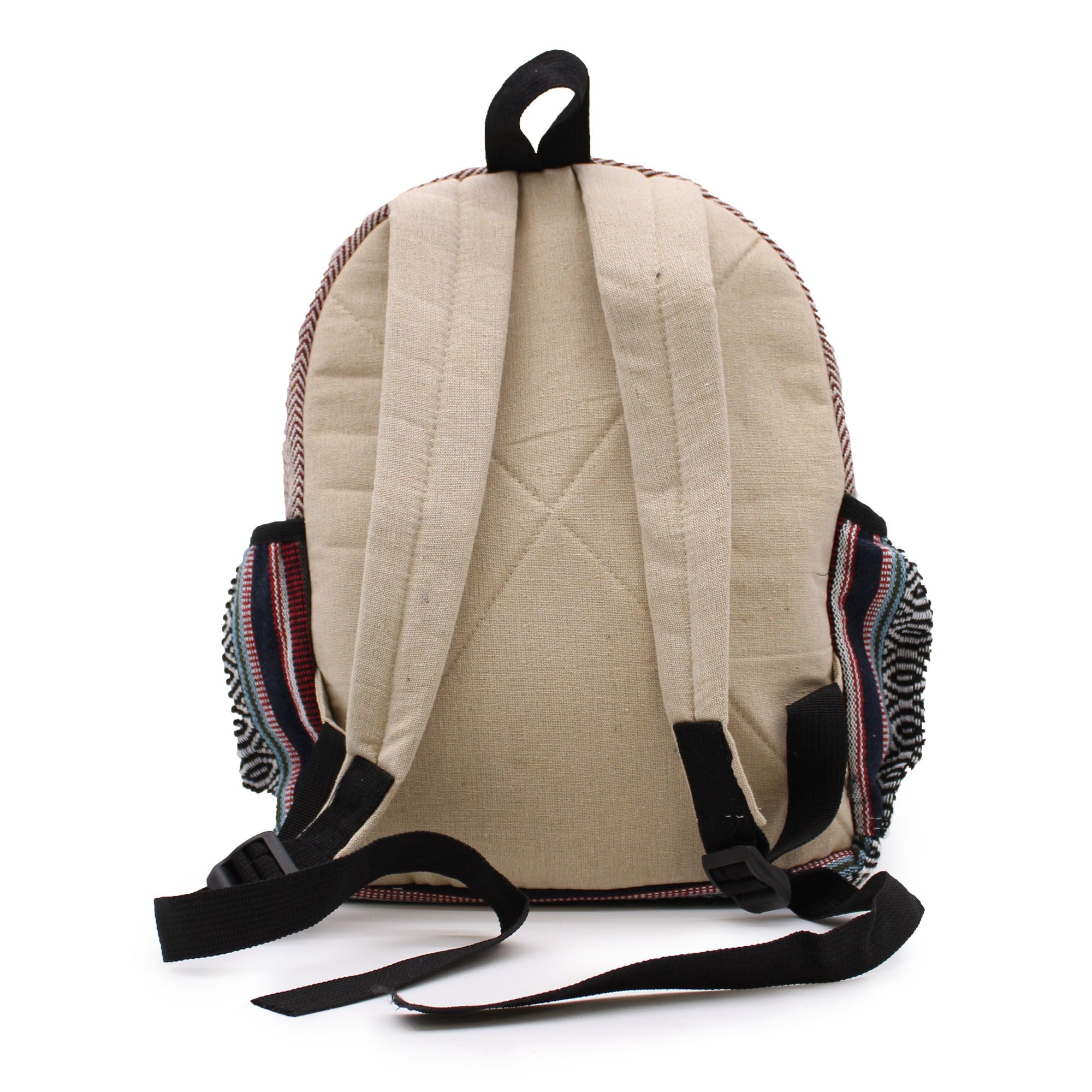 Small Backpack Zig Zag Zips Style with Pure Hemp and Cotton