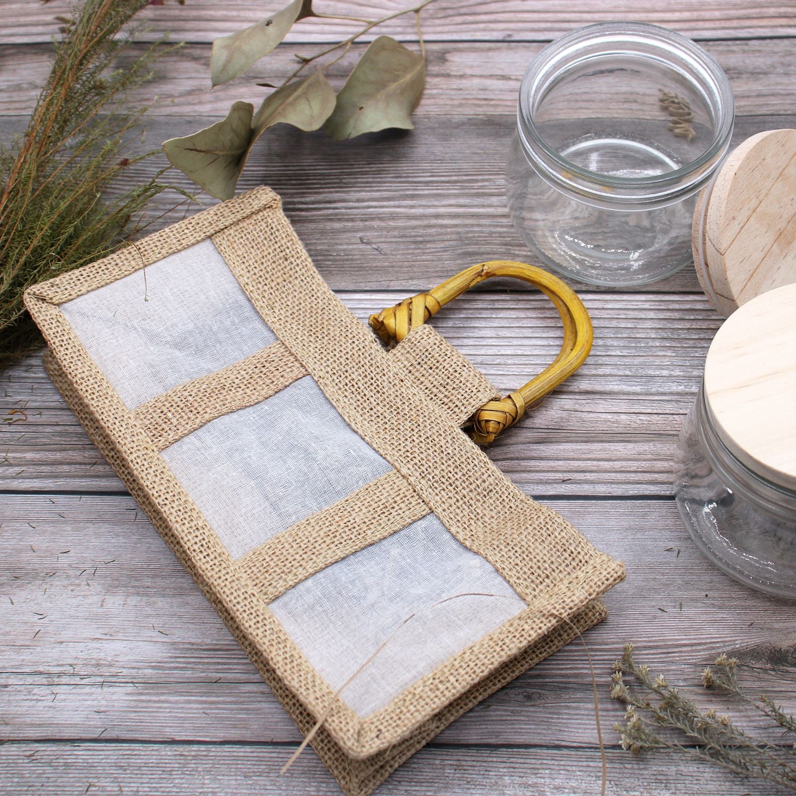 Three Jars 100% Natural Jute Gift Bag for Eco Friendly Gifting