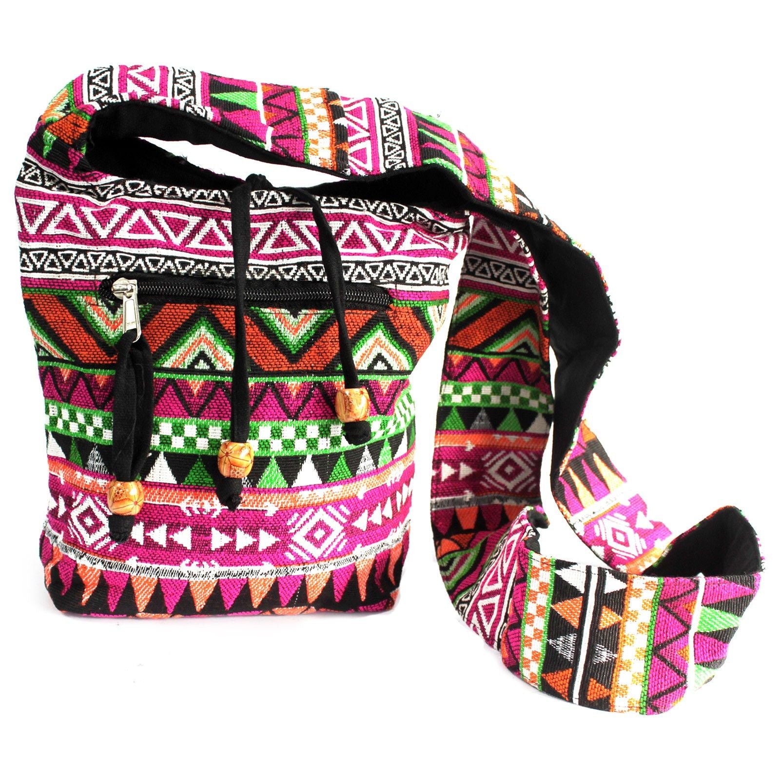 Stylish Pink Jacquard Sling Bag for Everyday Casual Adventures