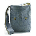 Natural Tones Large Two Pocket Bags in Comp Denim for Daily Use