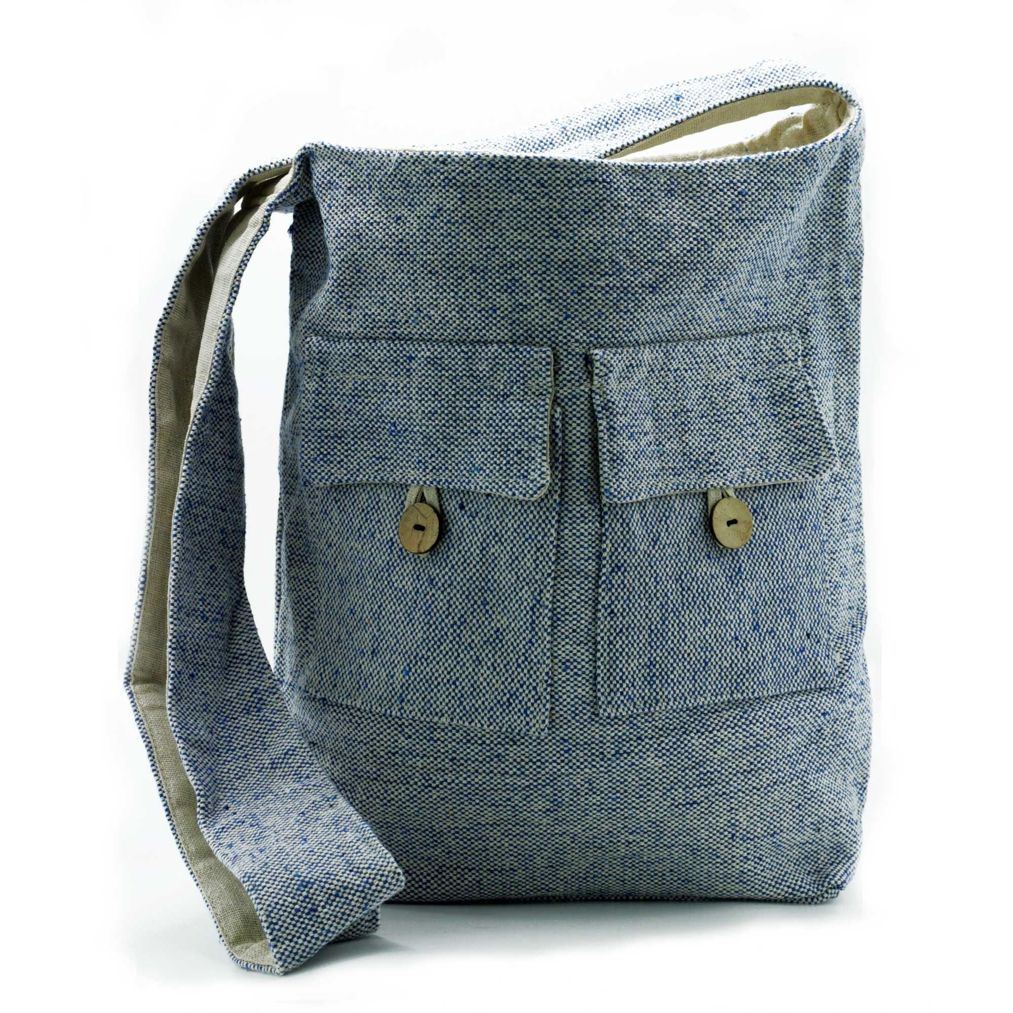 Natural Tones Large Two Pocket Bags in Comp Denim for Daily Use