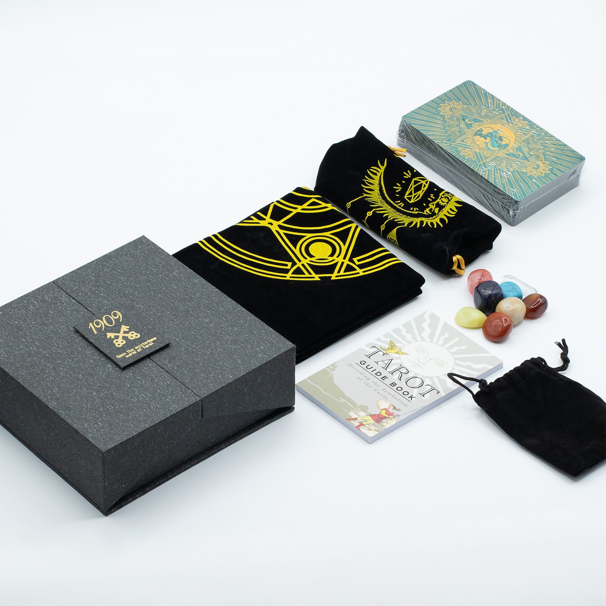 Gold and Turquoise Foil Tarot Card Gift Set for Collectors and Fans