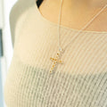 Indian Devotional Pendant with Silver Plated Citrine Crucifix
