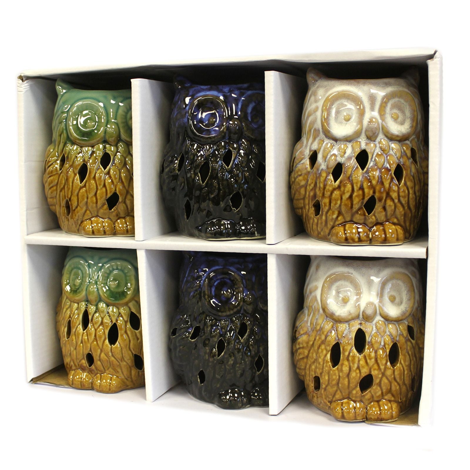 Classic Rustic Owl Oil Burner with Assorted Designs for Fragrance