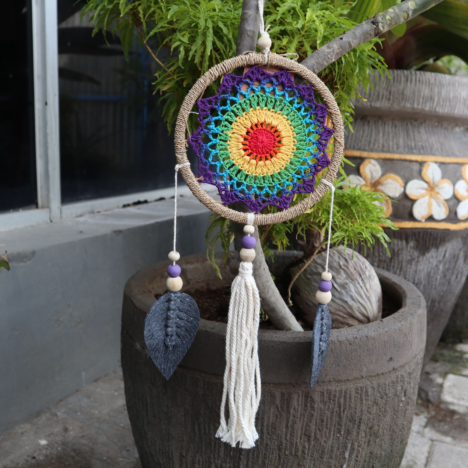 Medium Rainbow Dream Catcher for Home Decor and Sweet Dreams