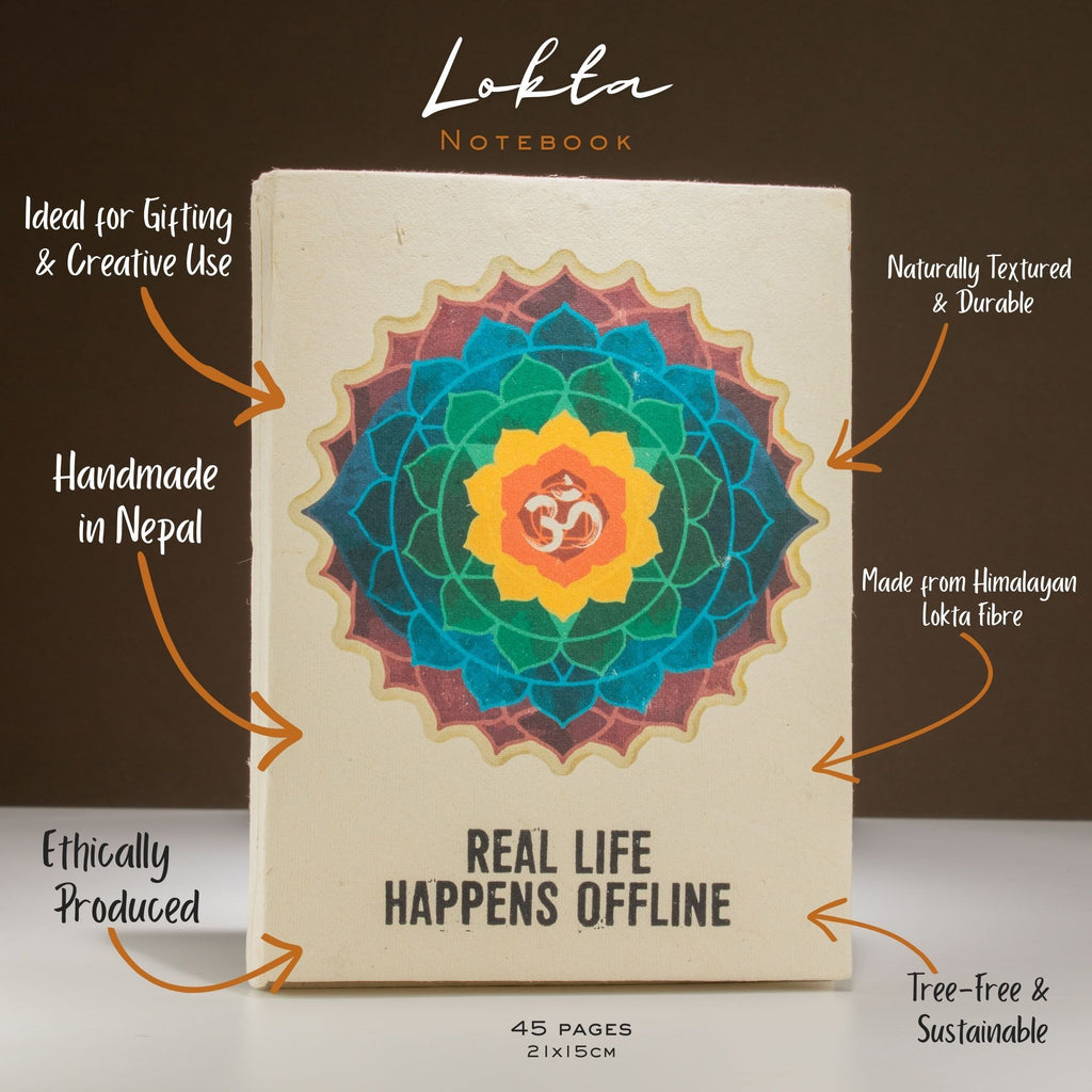 Lokta Inspiration Notebook Real Life Large 21x15cm with Bookmark