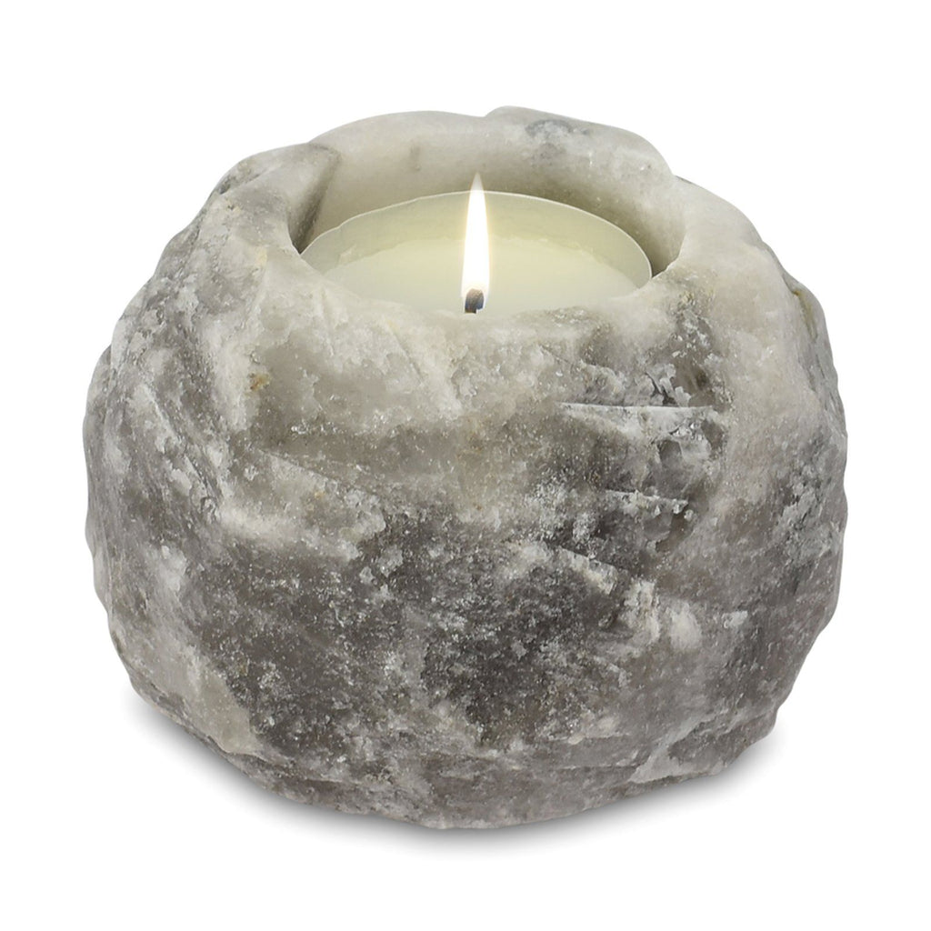Stylish Grey Salt Candle Holder for Home and Living Décor