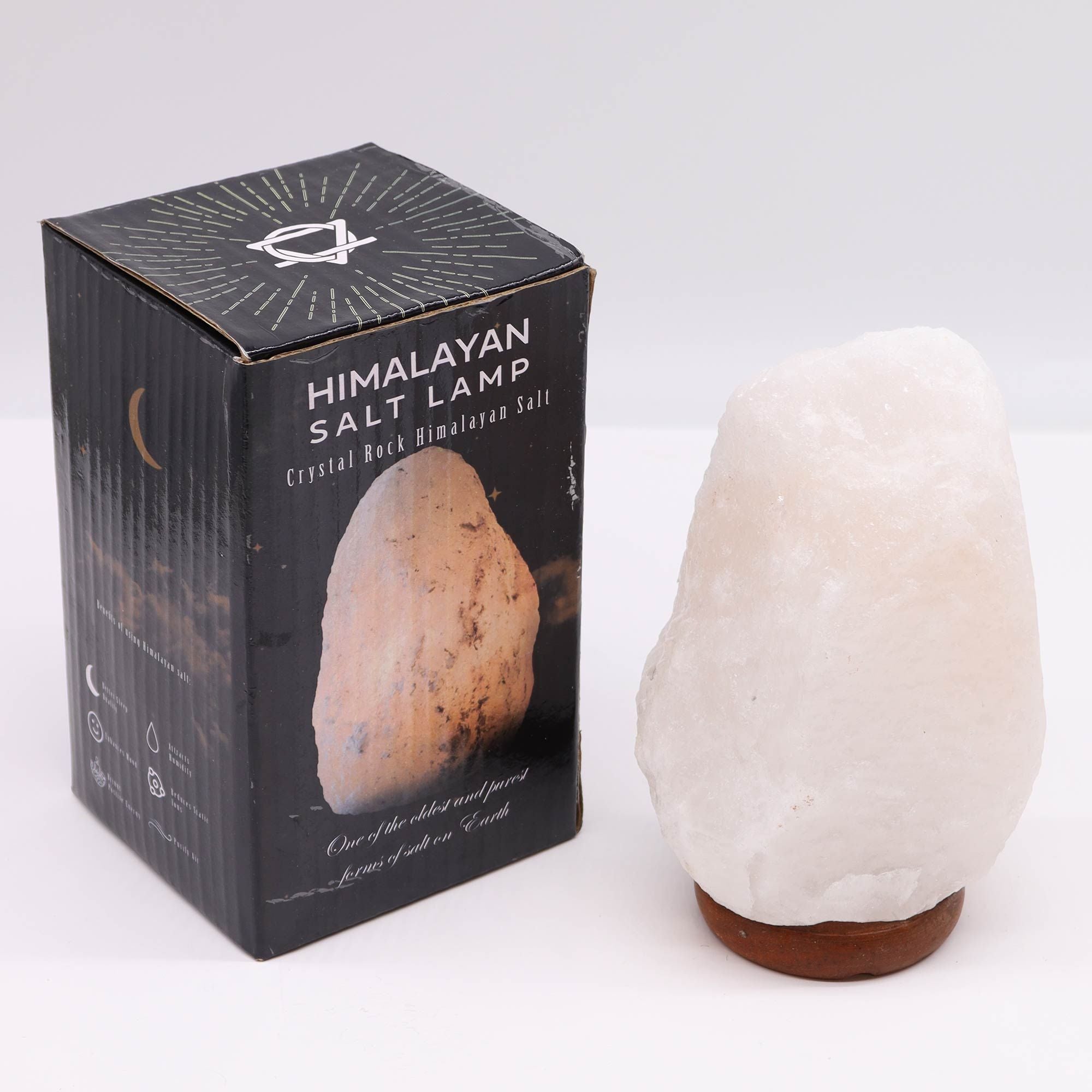 Crystal Rock Himalayan Salt Lamp with Base for Home Decor
