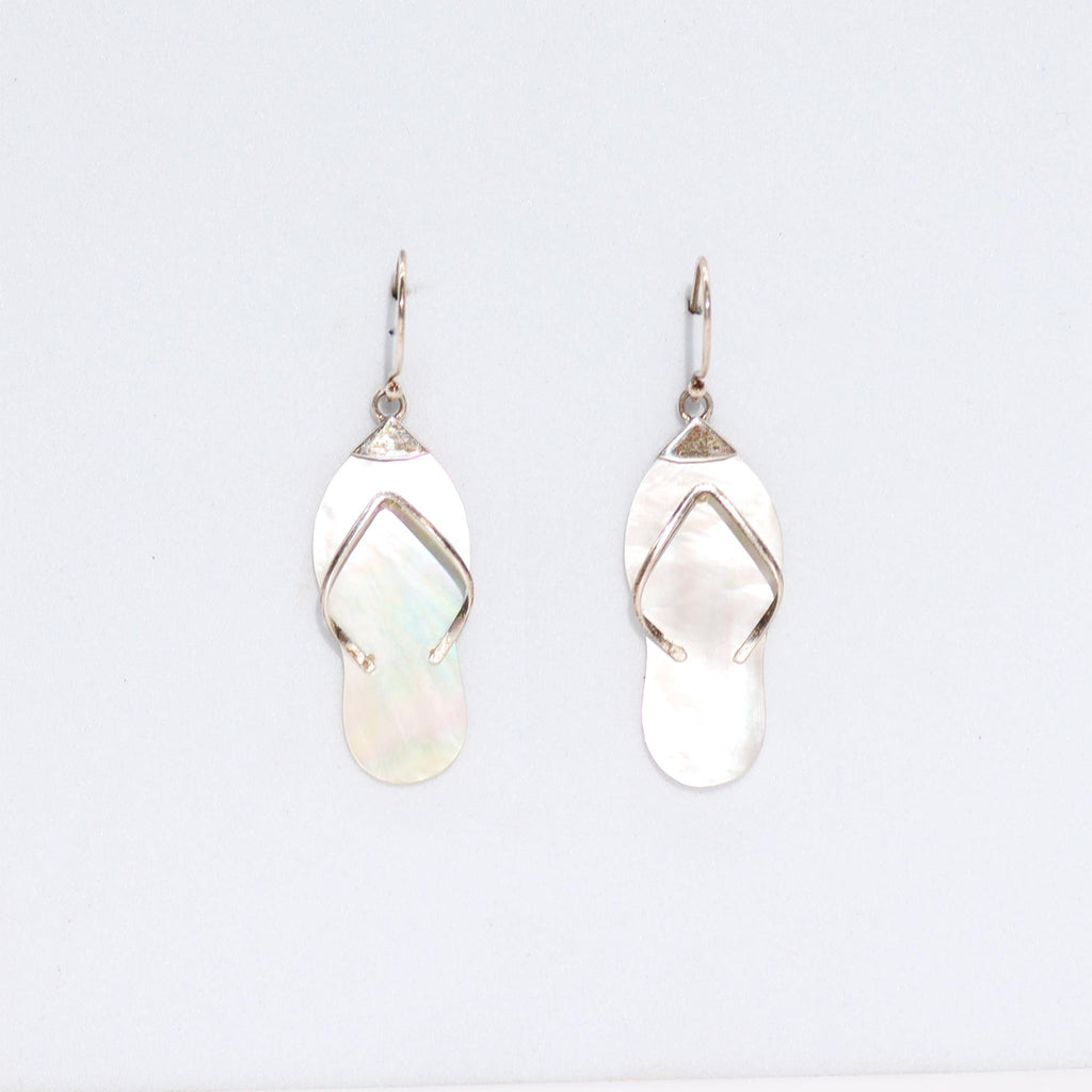 Shell and Silver Earrings with Unique Flip Flops Design Today