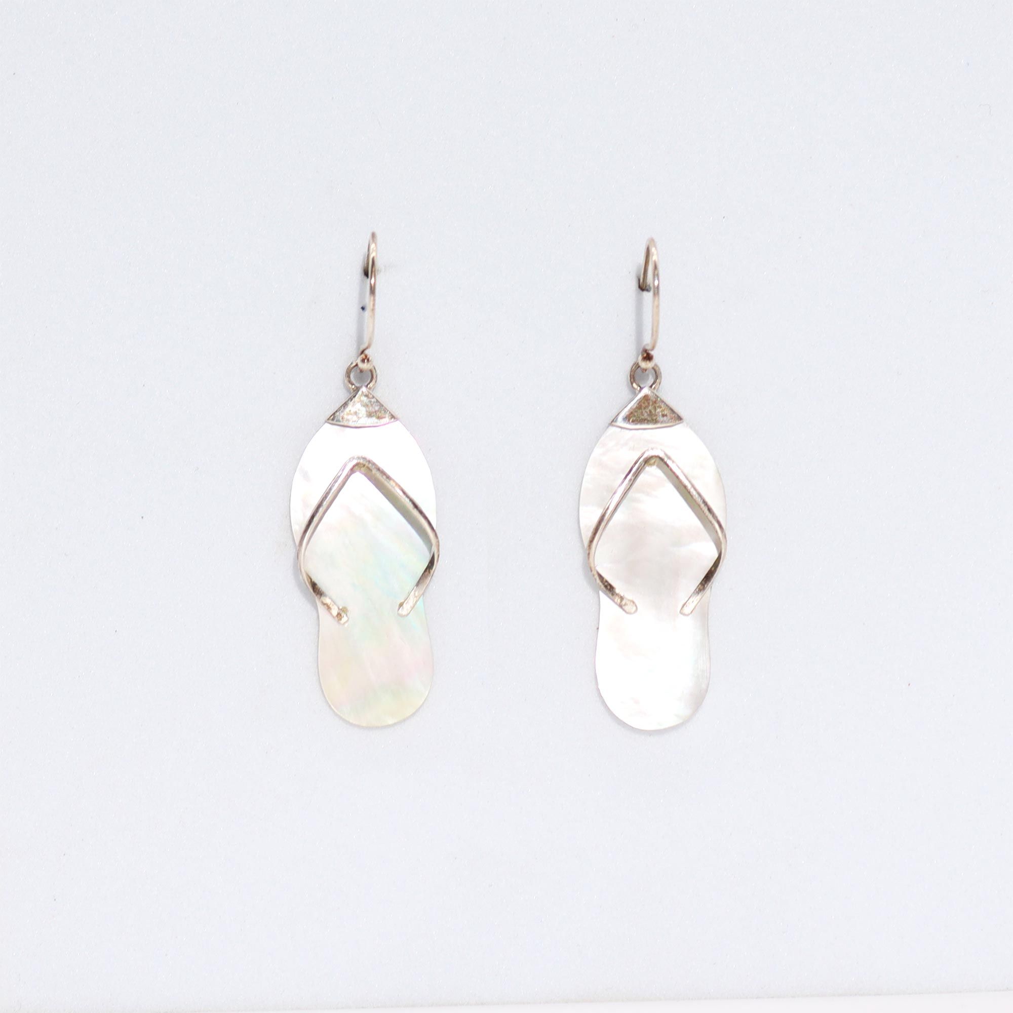 Shell and Silver Earrings with Unique Flip Flops Design Today