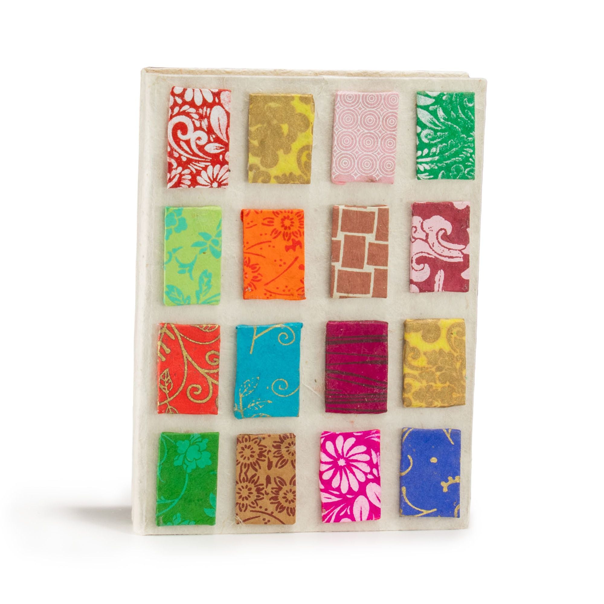 Lokta Mini Tiles Notebook Medium 15x12cm with 45 Leaves Natural
