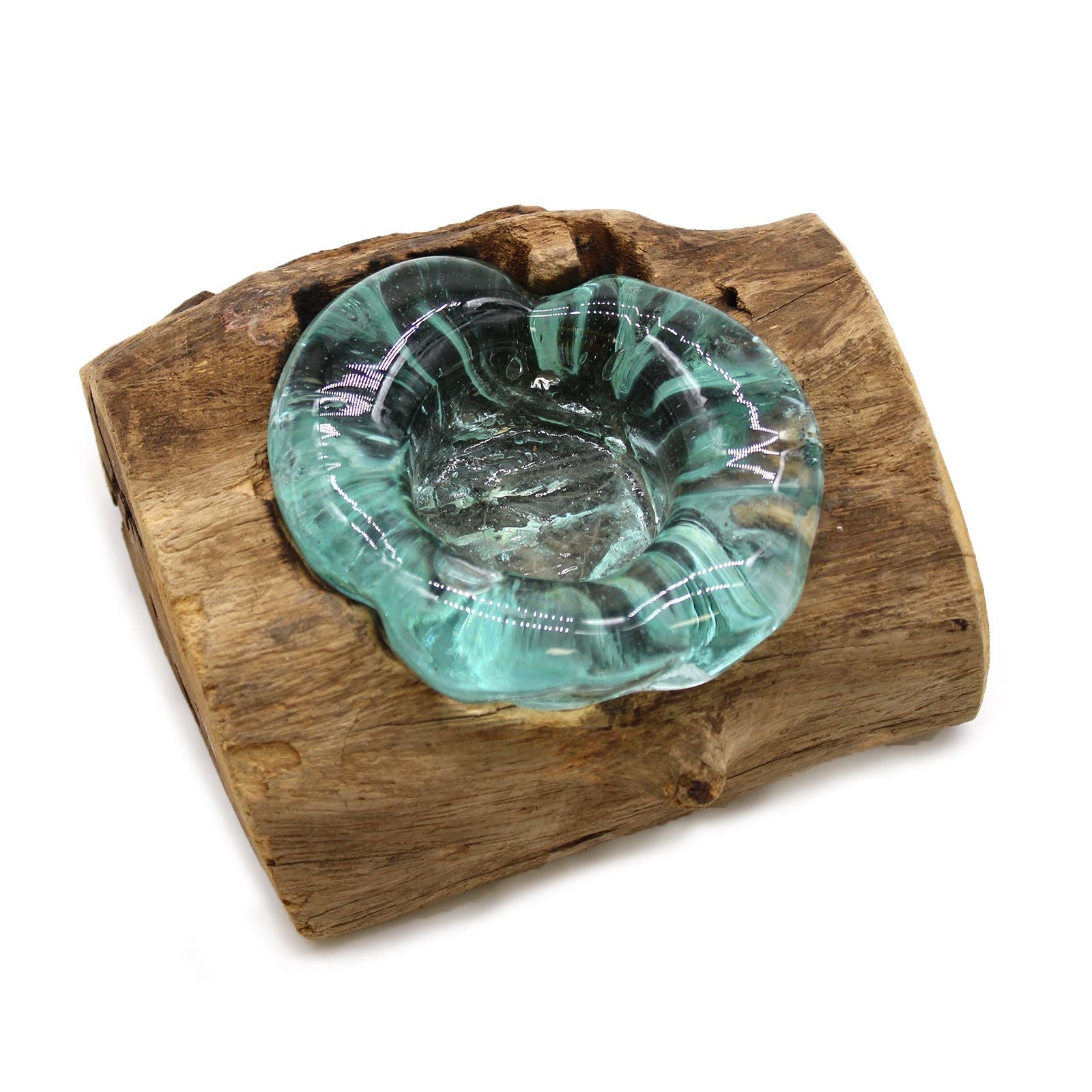 Molton Glass Candle Holder on Wood for Elegant Home Decor Style
