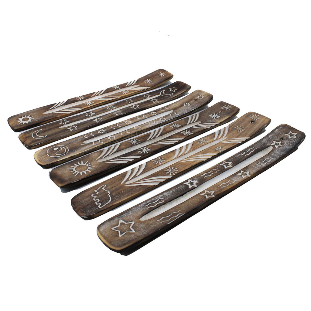 White Washed Incense Holder with Simple Design for Home Decor