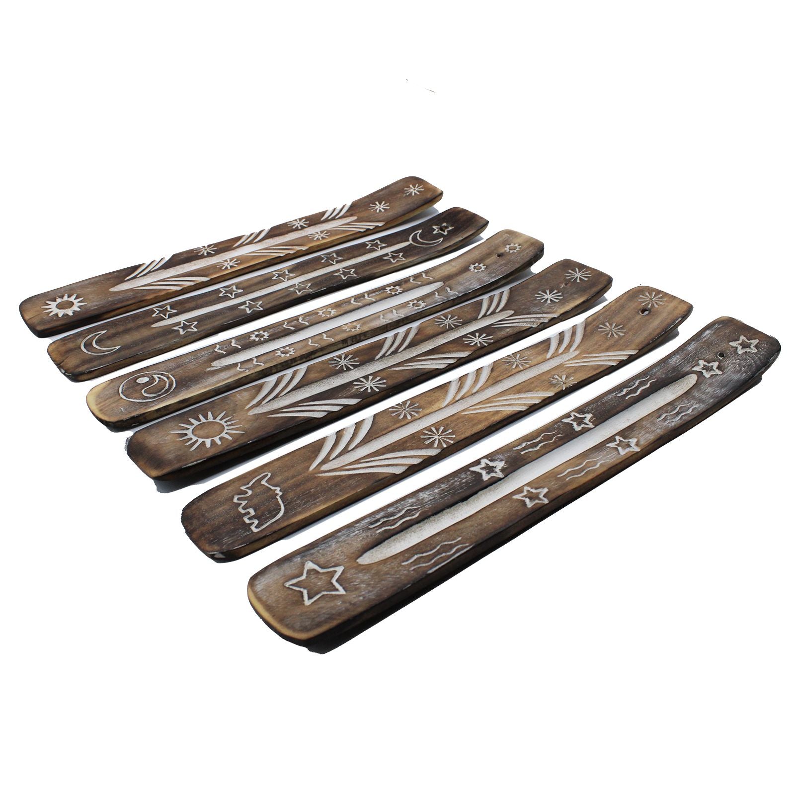 White Washed Incense Holder with Simple Design for Home Decor