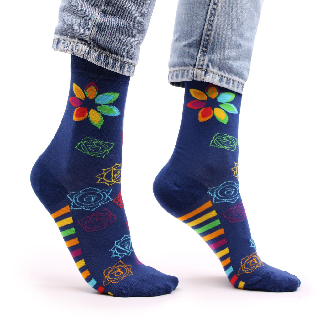 Hop Hare Bamboo Socks S/M Rainbow Chakra for Ultimate Comfort