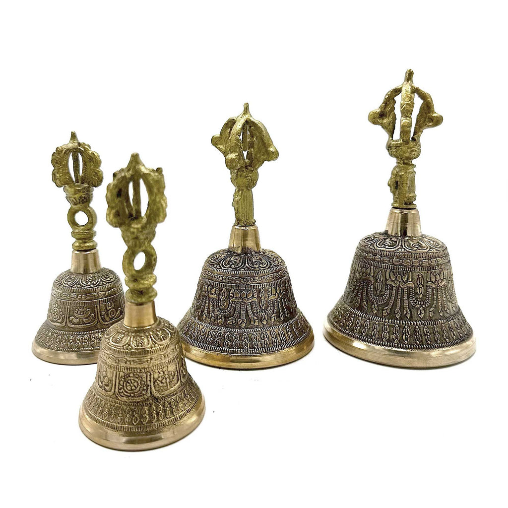 Small Tibetan Tingsha Bell with Traditional Symbols for Meditation