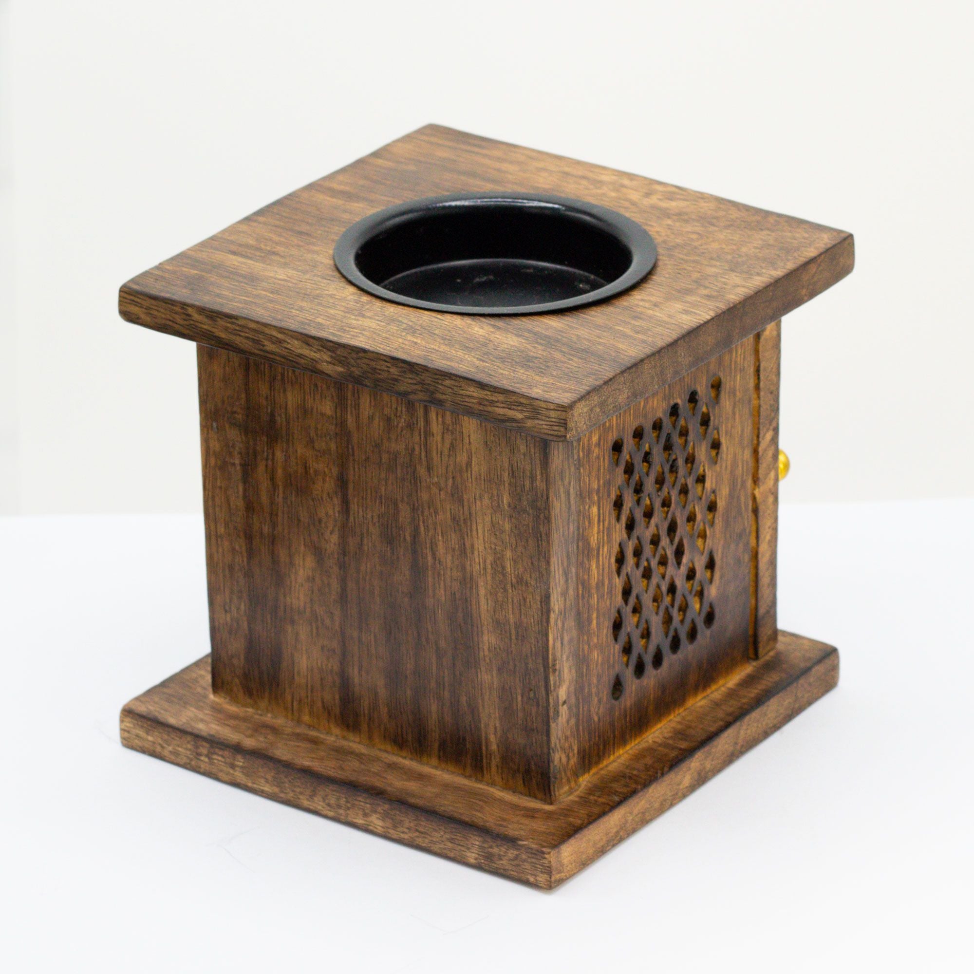 Large Mango Wood Box Burner Buddha for Home Fragrance Decor