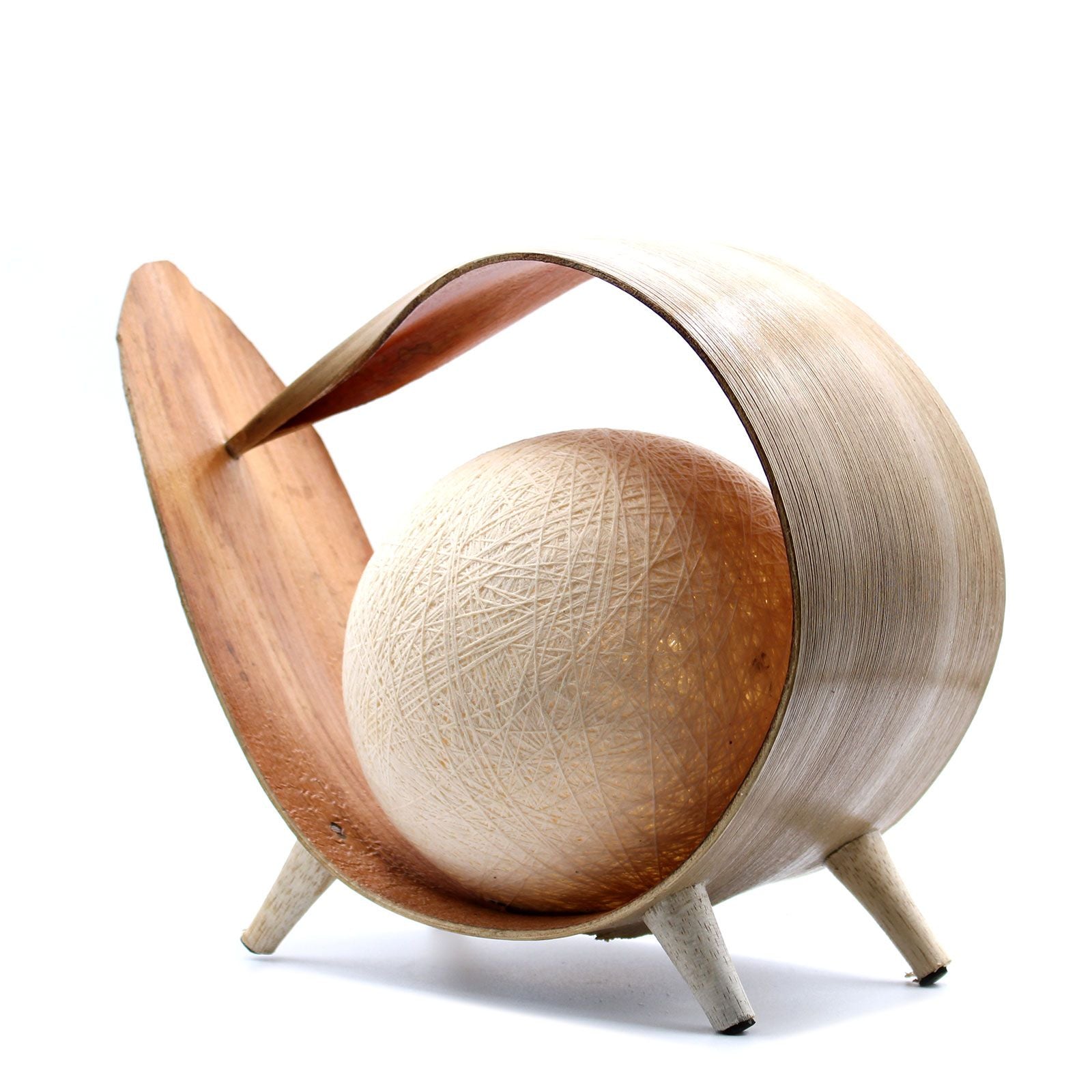 Natural Coconut Lamp with Unique Loop Design for Home Décor