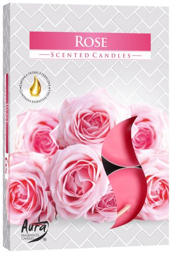 Set of 6 Rose Scented Tealights for Romantic Home Décor