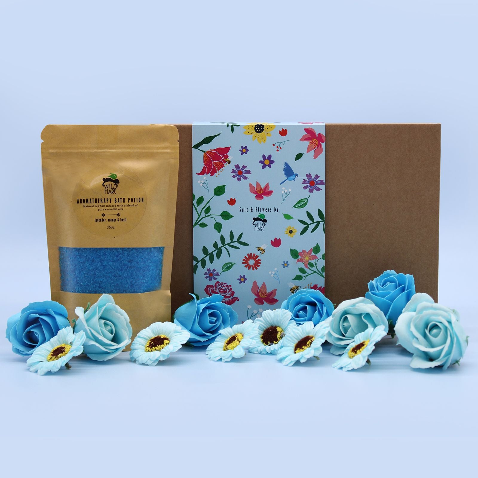 Wild Hare Salt & Flowers Total Unwind Bath Set for Relaxation