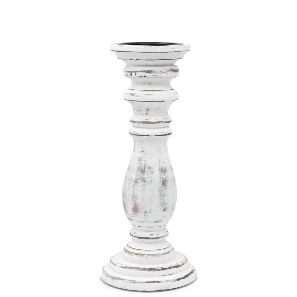 Medium Classic Candle Stand in Whitewash for Home Decor Style