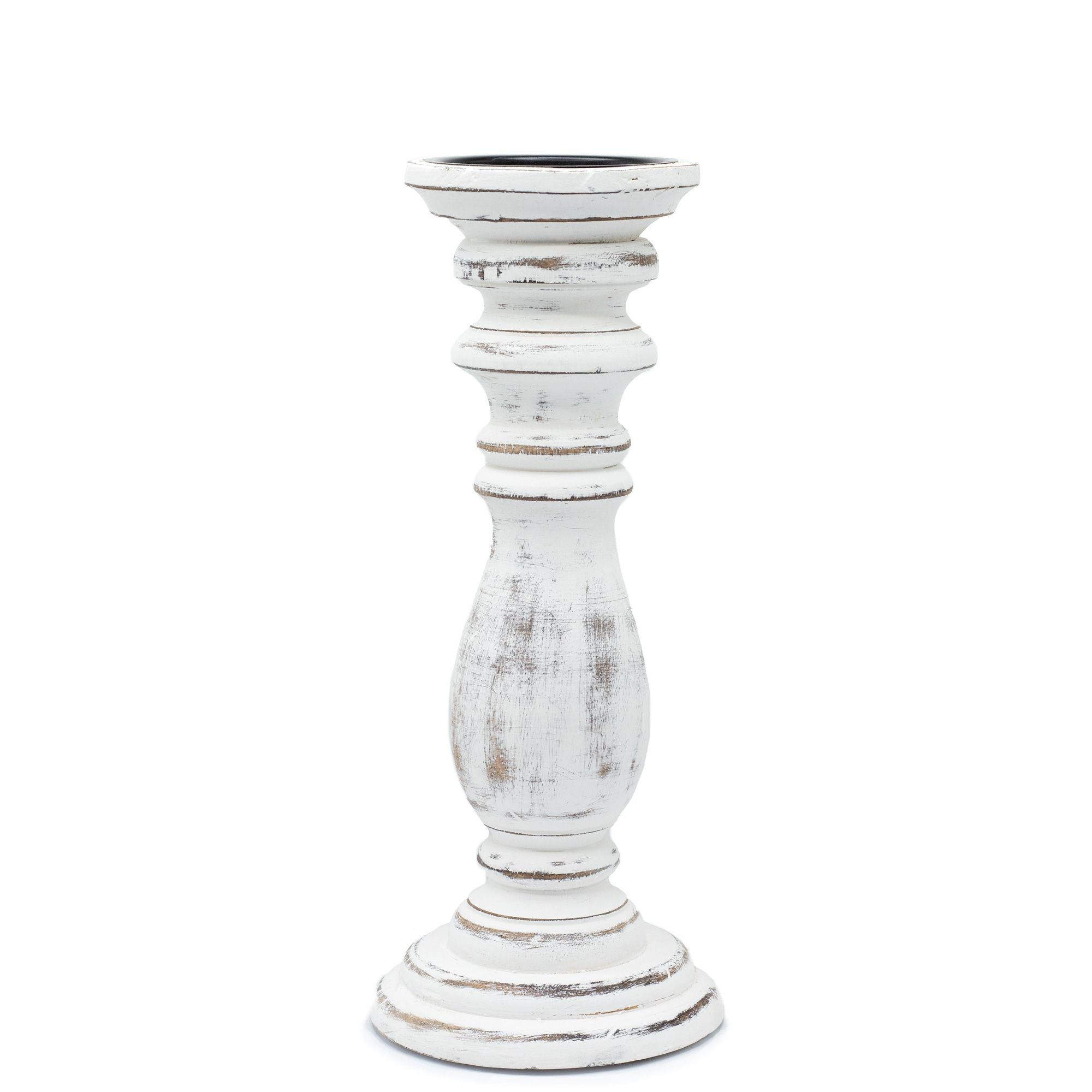Medium Classic Candle Stand in Whitewash for Home Decor Style