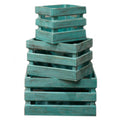 Wooden Storage Crates Greenwash Set of 3 for Organised Living