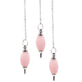 Lingam Shaped Gemstone Pendulum with Beautiful Rose Quartz Design