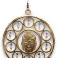 Indian Chimes Large Buddha Face with 15 Brass Bell Chimes