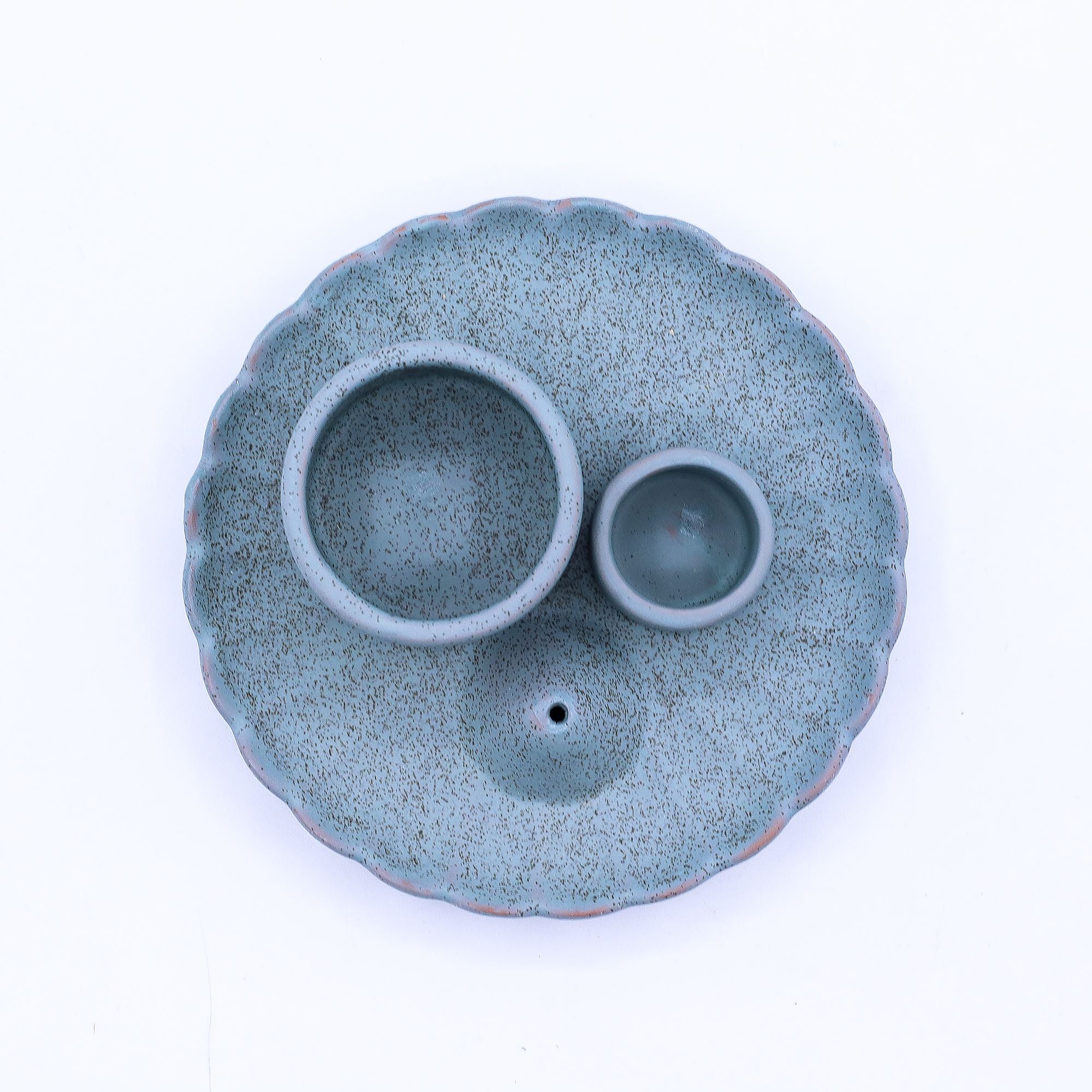 Palo Santo Stick and Smudge Holder with Lotus Flower Blue Design