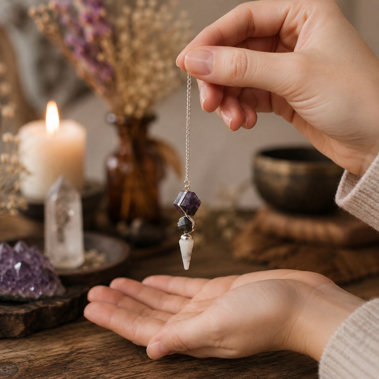 Psychic Gateway Edition Three Piece Pendulum with Multi Fluorite