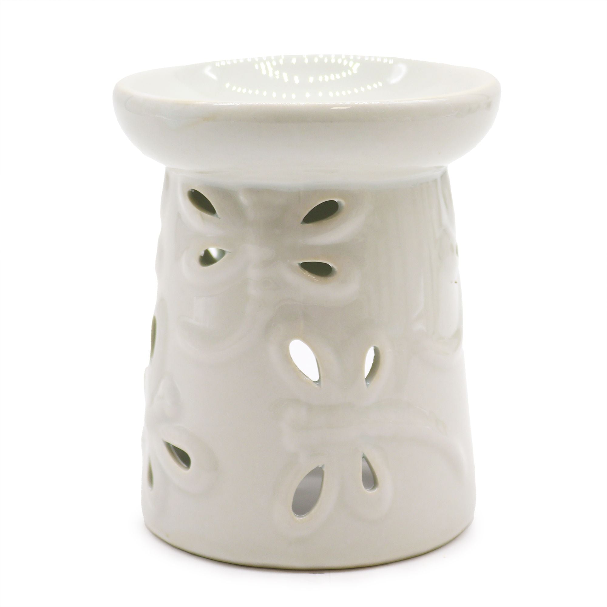 Classic White Dragonfly Oil Burner for Home Fragrance Decor