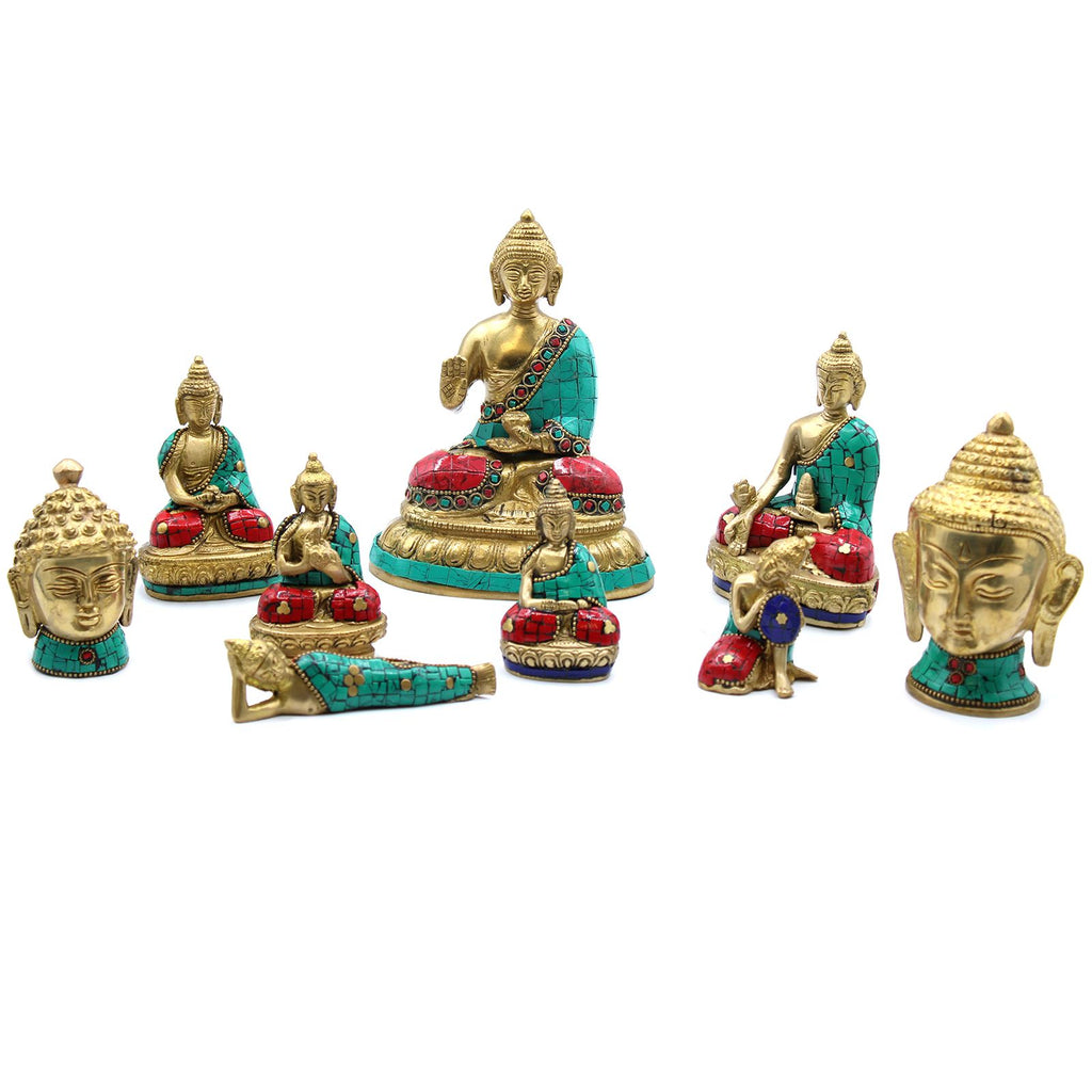Brass Buddha Figure Lying Down 10cm for Tranquil Home Decor