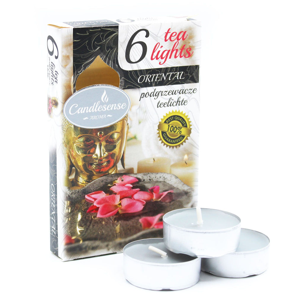 Set of 6 Scented Tealights with Oriental Fragrance for Home Decor