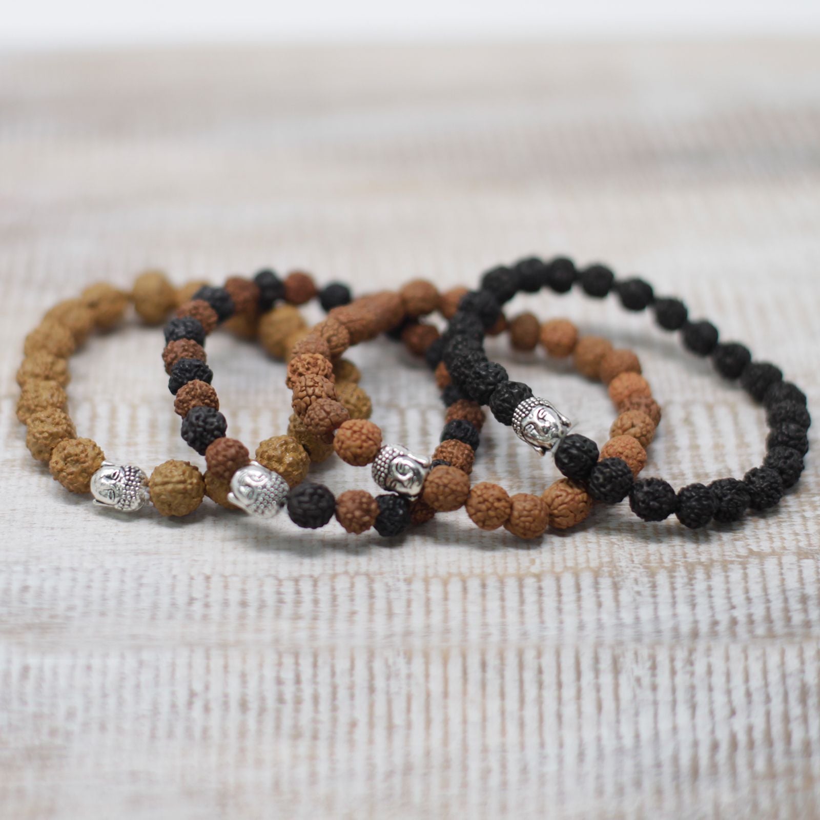 Assorted Rudraksha Buddha Bangles for Unique Style and Appeal