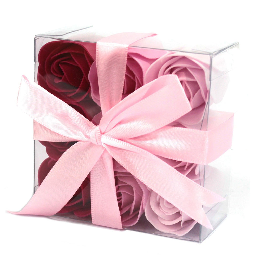Set of 9 Pink Roses Soap Flowers for Elegant Bathing Moments