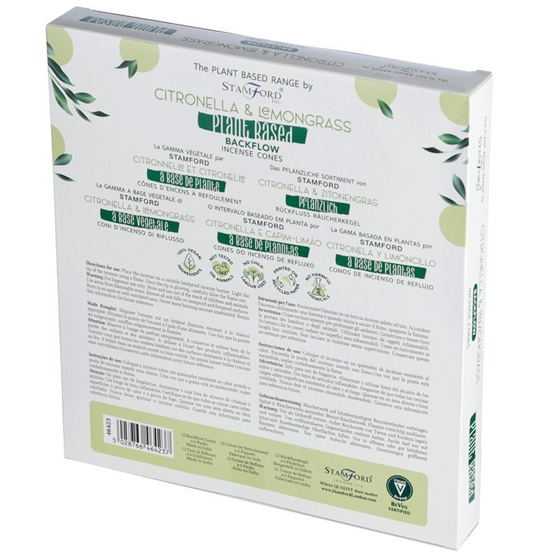 Plant Based Backflow Incense Cones with Citronella and Lemongrass