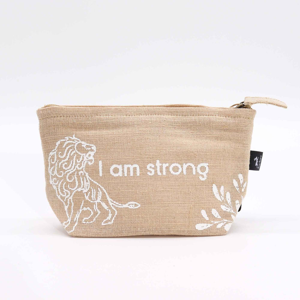 Hop Hare Pouch I am Strong for Makeup and Toiletries Storage